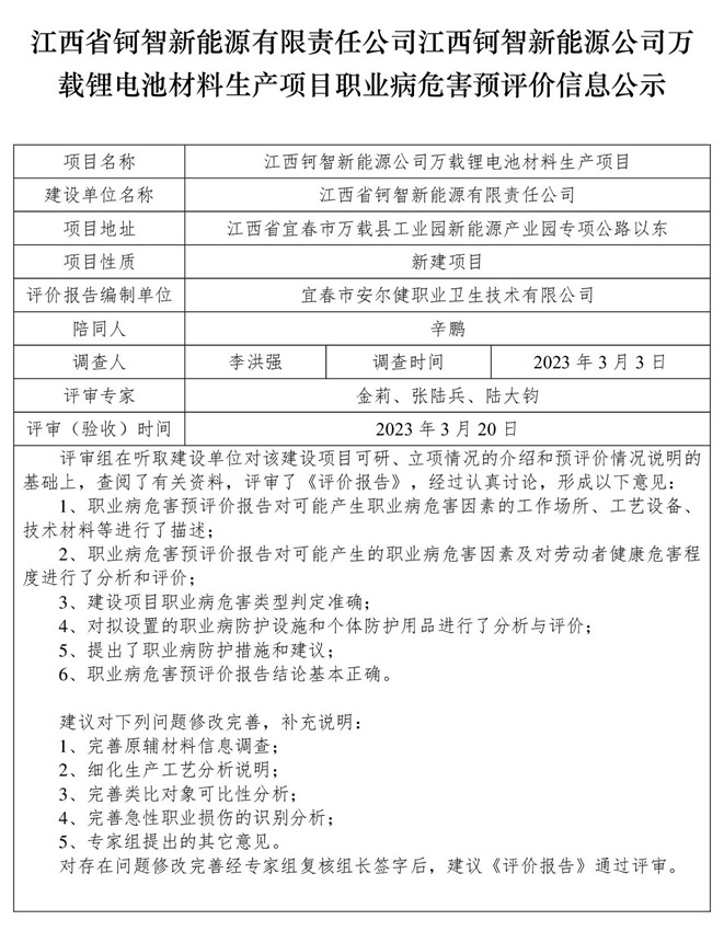 江西省鈳智新能源有限責任公司-江西鈳智新能源公司萬載鋰電池材料生產(chǎn)項目-  職業(yè)病危害預評價信息公示.jpg
